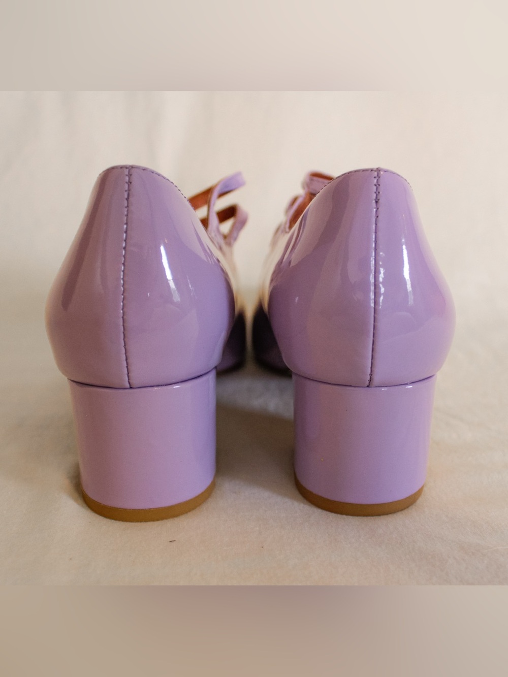 Intentionally Blank Women's Lilac Patent Mary Jane Block Heel Pumps New w/ Box - Picture 8 of 13